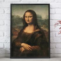 Quadro Decorativo Emoldurado Monalisa Pintura Classica Para sala quarto