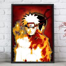 Quadro Decorativo Emoldurado Naruto e Sasuke Shippuden Para sala quarto