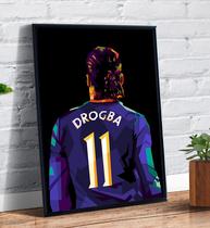 Quadro Decorativo Emoldurado Pop Art Drogba Jogador Futebol Arte