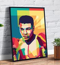 Quadro Decorativo Emoldurado Pop Art Muhammad Ali Lutador Boxe - Tribos