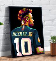 Quadro Decorativo Emoldurado Pop Art Neymar Jr Jogador Futebol