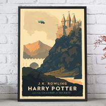 Quadro Decorativo Emoldurado Poster Castelo Harry Potter Para sala quarto