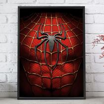 Quadro Decorativo Emoldurado Simbolo Homem Aranha Marvel Para sala quarto