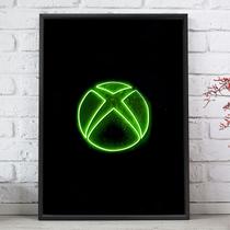 Quadro Decorativo Emoldurado Simbolo Neon Xbox Para sala quarto