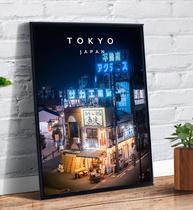 Quadro Decorativo Emoldurado Tokyo Japão Cidade Luminosa Arte