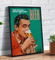 Quadro Decorativo Emoldurado Vintage Retro Beer Cerveja Propaganda