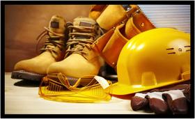 Quadro Decorativo Engenharia Da Segurança Capacete Botas Escritórios Salas Com Moldura RC018 Quadro Decorativo Engenharia Da Segurança Capacete Botas Escritórios Salas Com Moldura RC018