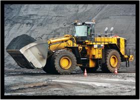Quadro Decorativo Engenharia Minas Mineração Trator Pá Carregadeira Escritórios Com Moldura RC034