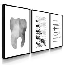 Quadro Decorativo Escrirório Dentista Cinza P Com Moldura Quadro Decorativo Escrirório Dentista Cinza P Com Moldura