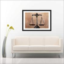 Quadro Decorativo Escritório De Direito Advocacias Balança Com Moldura