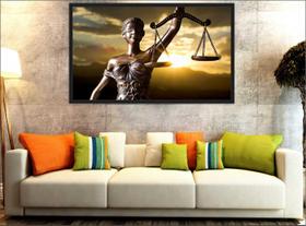 Quadro Decorativo Escritórios De Direito Advocacia Deusa Da Justiça Com Moldura T005