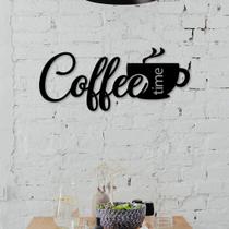 Quadro Decorativo Escultura Coffe Time Preto 17x40x0,3 MDF