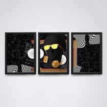 Quadro Decorativo Escultura Grega Tons Pretos A4 20x30cm