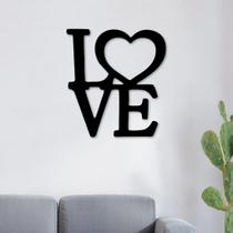 Quadro Decorativo Escultura Love Preto 30x27x0,3 em MDF