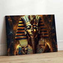 Quadro Decorativo Esfinge Egito Dourada Tecido Canvas