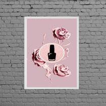 Quadro Decorativo Esmalte Com Flores 33X24Cm