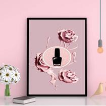 Quadro Decorativo Esmalte Com Flores 45X34Cm