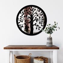 Quadro Decorativo Espelhado Árvore da Vida Prata