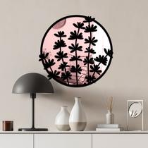 Quadro Decorativo Espelhado Folhas de Ramos Rose Quadro Decorativo Espelhado Folhas de Ramos Rose