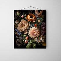 Quadro Decorativo Espelho Floral 35x60 cm