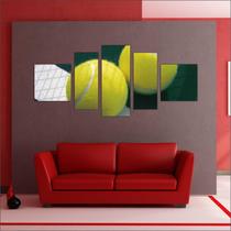 Quadro Decorativo Esporte Tênis Mosaico Com 5 Peças TT4