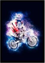 Quadro Decorativo Esportes GP Motocross Abstrato Lojas Salas Quartos Com Moldura RC196 - Vital Printer