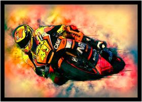 Quadro Decorativo Esportes GP Motovelocidade Abstrato Lojas Salas Quartos Com Moldura RC192 Quadro Decorativo Esportes GP Motovelocidade Abstrato Lojas Salas Quartos Com Moldura RC192