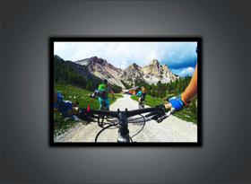 Quadro Decorativo Esportes Montain Bike Bicicleta Paisagem Lojas Quartos Salas Com Moldura RC009