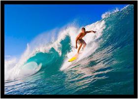 Quadro Decorativo Esportes Surf Ondas Prancha Paisagem Lojas Quartos Salas Com Moldura RC034