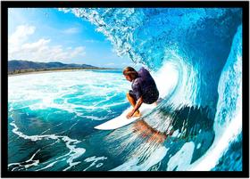 Quadro Decorativo Esportes Surf Prancha Ondas Paisagem Lojas Quartos Salas Com Moldura RC029