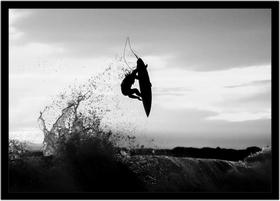 Quadro Decorativo Esportes Surf Prancha Ondas Paisagem Lojas Quartos Salas Com Moldura RC139