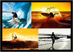 Quadro Decorativo Esportes Surfe Ondas Radical Surf Com Moldura RC128