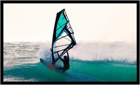Quadro Decorativo Esportes Windsurf Prancha Vela Paisagem Salas Lojas Quartos Com Moldura RC000
