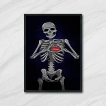 Quadro Decorativo Esqueleto Coração 24x18cm - com vidro Quadro Decorativo Esqueleto Coração 24x18cm - com vidro