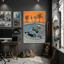 Quadro Decorativo Esqueleto Skatista-70x50cm Mold Preta Quadro Decorativo Esqueleto Skatista-70x50cm Mold Preta