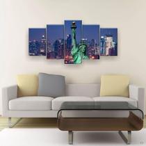 Quadro Decorativo Estátua Da Liberdade Ny 129x61 Sala Quarto