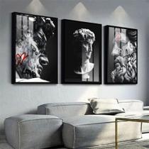 Quadro Decorativo - Estatua David, Pop Arte, Grafite - Sala Quarto Hall