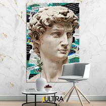 Quadro Decorativo Estátua Grega Aesthetic 90x60cm - Tempo e Destino para Salas de Estudo Filosófico