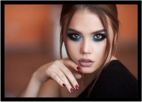 Quadro Decorativo Estética Feminina Moda Salões De Beleza Maquiagem Olhos Salas Com Moldura RC033
