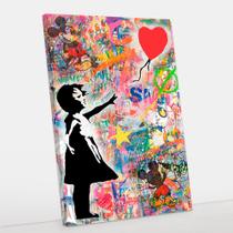 Quadro Decorativo Estilo Grafite Menina com Balão Canvas 50x70 - Foto Paulista