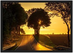Quadro Decorativo Estrada Árvores Paisagem Natureza Decorações Com Moldura G08