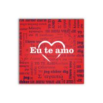 Quadro Decorativo Eu Te Amo Idiomas 20x20 Mdf Adesivada