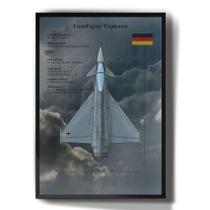 Quadro Decorativo Eurofigter Typhoon Avião Desenho