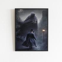 Quadro Decorativo Exú Capa Preta 24X18Cm - Com Vidro Preta