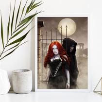 Quadro Decorativo Exu E Pombagira Cemitério 33x24cm - com vidro