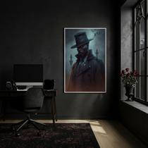 Quadro Decorativo Exu - Entidade Guardiã - 70x50cm Cor:Moldura Branca