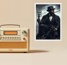 Quadro Decorativo Exu Gato Preto 33X24Cm - Com Vidro