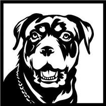 Quadro Decorativo Fabricado Em Aço Modelo Rottweiler Preto