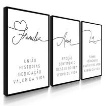 Quadro Decorativo Família Amor Com Moldura