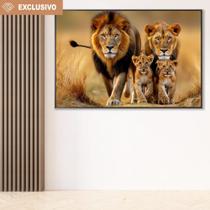 Quadro Decorativo Familia De Leao Com 2 Filhotes Quadro Decorativo Familia De Leao Com 2 Filhotes